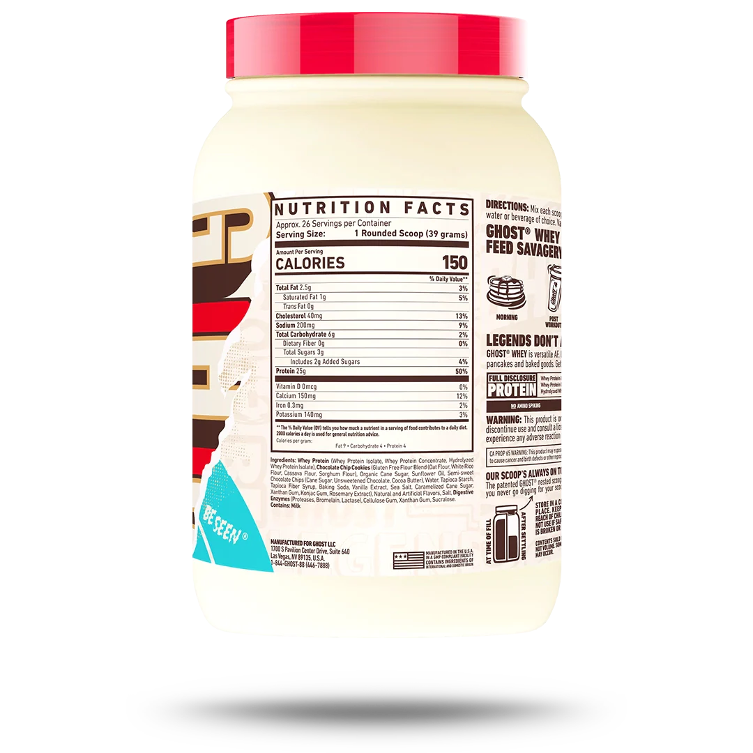 GHOST® WHEY | CHOCOLATE CHIP COOKIES - Image 2